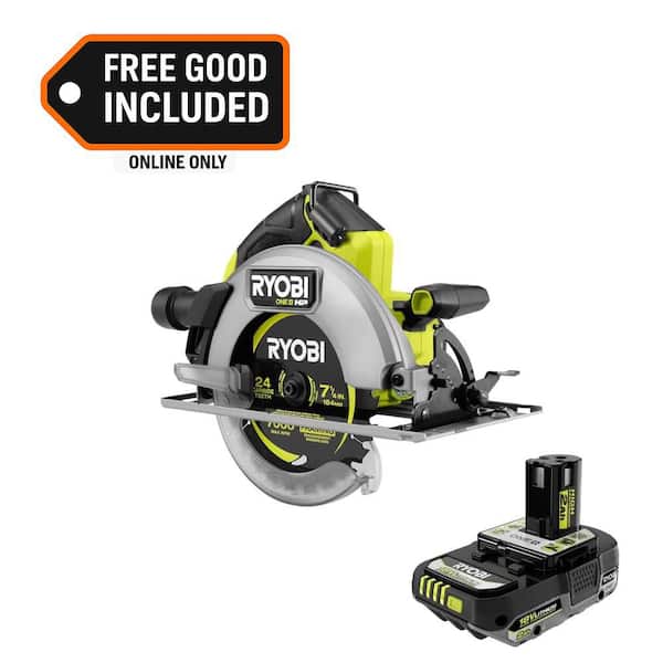 ONE+ HP 18V Brushless Cordless 7-1/4 in. Circular Saw with FREE 2.0 Ah HIGH PERFORMANCE Battery