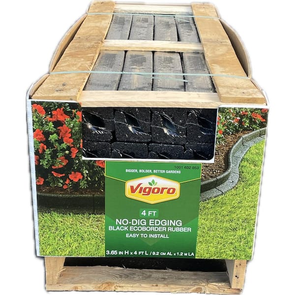Vigoro EcoBorder 4 ft. Black Rubber Landscape Edging (48-Count