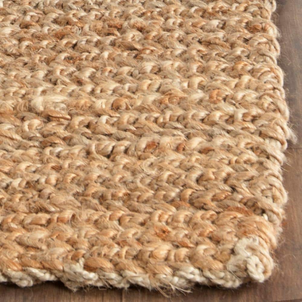 Natural Jute Hand-Knotted Non-Slip Runner Rug, 27" x 6"