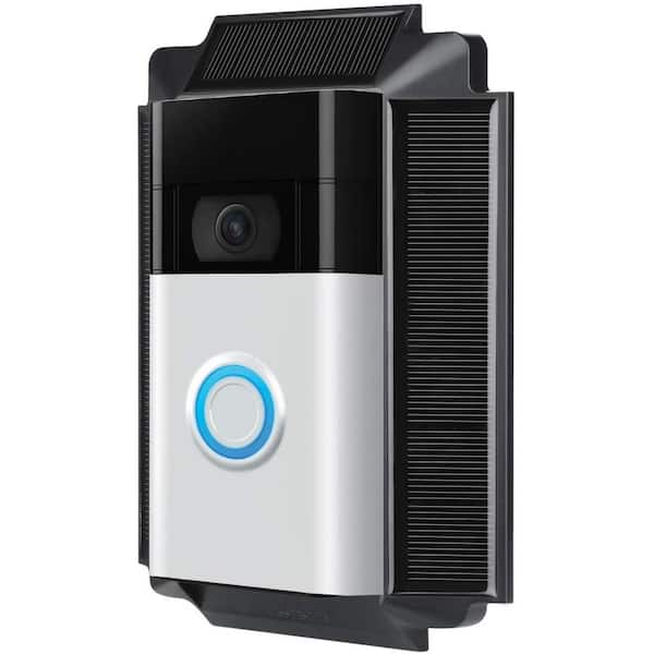 Wasserstein Solar Charger Mount for Ring Video Doorbell 1 (2nd Gen, 2020 Release) - Power Your Ring Doorbell (5V 0.6W) - Black