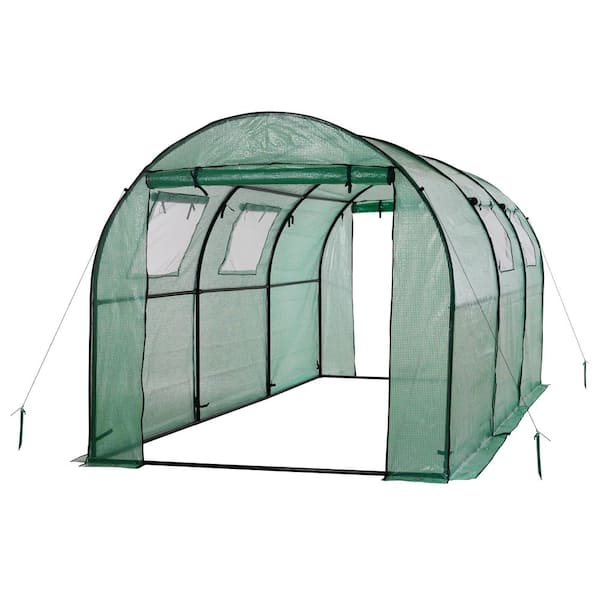 OGROW Machrus Ogrow Deluxe WalkIn Tunnel Greenhouse with Green Cover