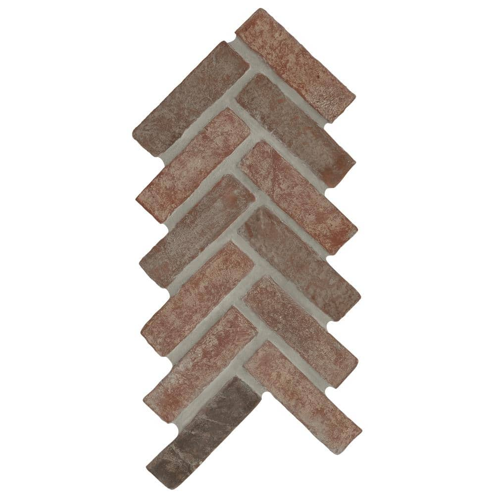 MSI Noble Red Clay 12.5 in. x 25.5 in. Brick Herringbone Mosaic Floor and Wall Tile (8.7 sq. ft./Case)