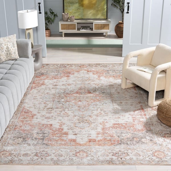 Arizona 9 X 12 Beige/Rust Oriental Area Rug