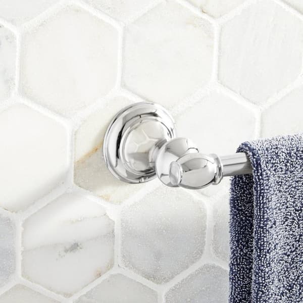 SIGNATURE HARDWARE Beasley 18 in. Wall Mounted Towel Bar in Chrome