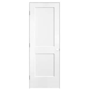 28 in. x 80 in. 2-Panel Logan Right-Hand Solid Core Ultra-Pure White Molded Composite Single Prehung Interior Door