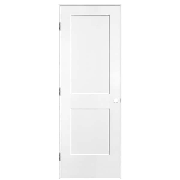 28 in. x 80 in. 2-Panel Logan Right-Hand Solid Core Ultra-Pure White Molded Composite Single Prehung Interior Door