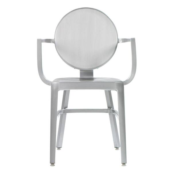 Unbranded 21.5 in. W Samantha Brushed Aluminum Arm Chair