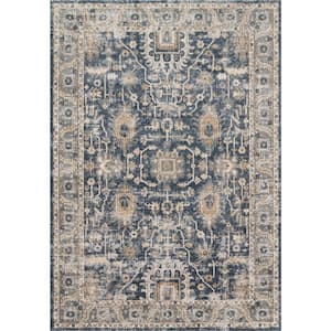 Teagan Denim/Pebble 1 ft. 6 in. x 1 ft. 6 in. Sample Traditional Area Rug
