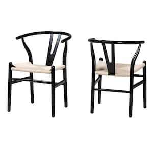 Paxton Black and Beige Dining Chair (Set of 2)