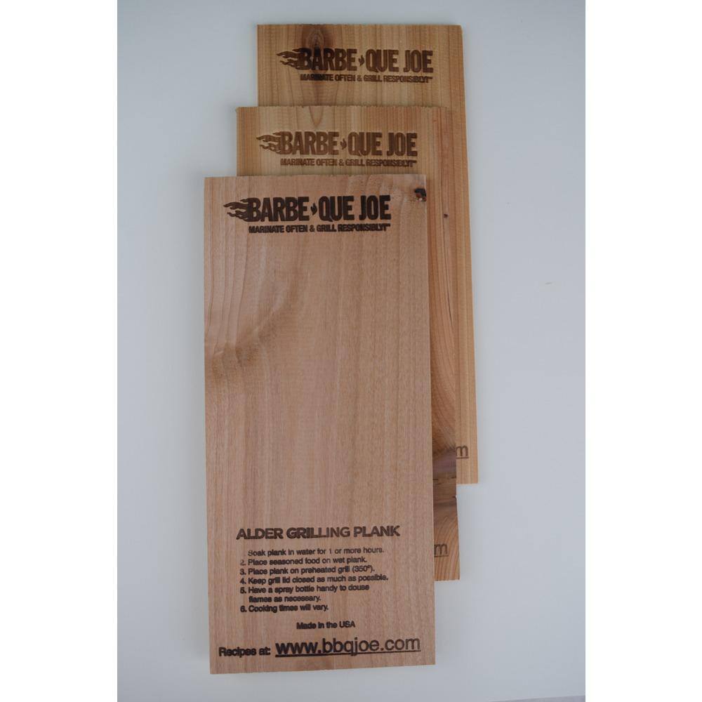 BARBEQUE JOE 5 in. x 11 in. Alder Grilling Planks (3Pack) BBQJOEAL3PK