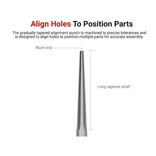 TEKTON 3/16 in. Long Alignment Punch 66275 - The Home Depot
