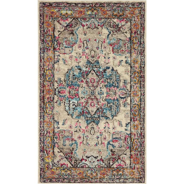 Unique Loom Medici Barcelona Beige 3' 3 x 5' 3 Area Rug