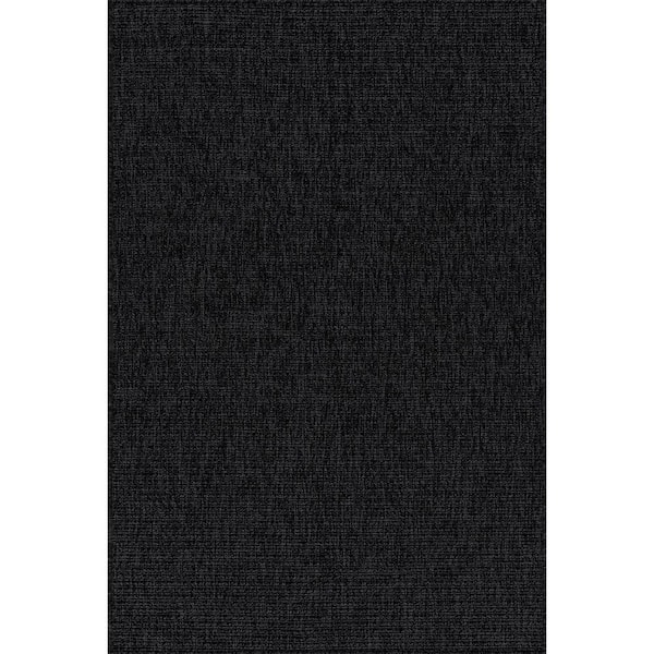 Beverly Rug Royal Easy Jute Dark Grey 4 ft. x 6 ft. Solid Indoor Outdoor Area Rug