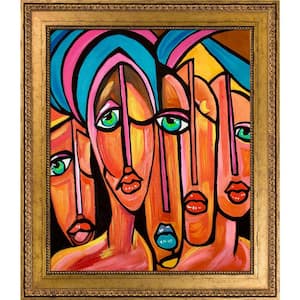 "Picasso by Nora, Four Eyes Reproduction with Versailles Gold King Frame" by Nora Shepley Canvas Print