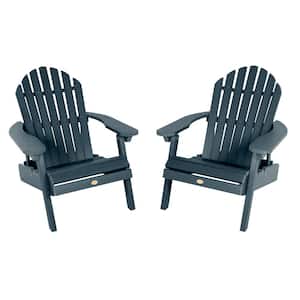 Hamilton Federal Blue Folding and Reclining Plastic Adirondack Chair (2-Pack)