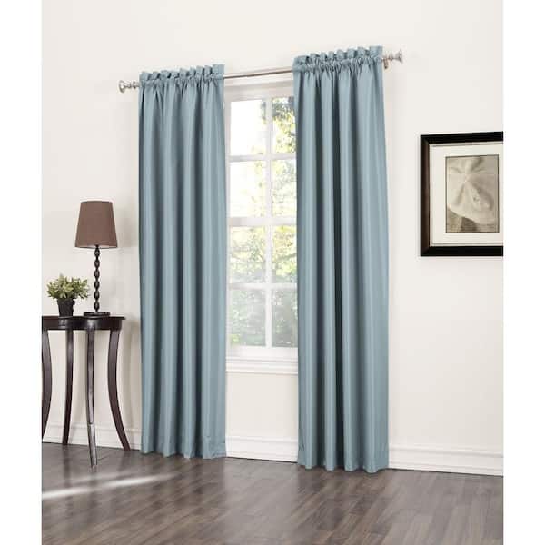 Sun Zero Semi-Opaque Sherman Slate Thermal Lined Curtain Panel (Price Varies by Size)
