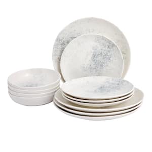 New Age Smoky 12-Piece Porcelain Dinnerware Set (Serving Set for 4)