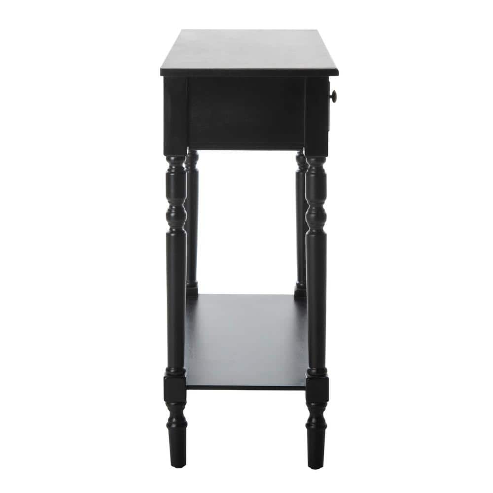 Transitional Gray Wood Console Table with Dual Storage Drawers