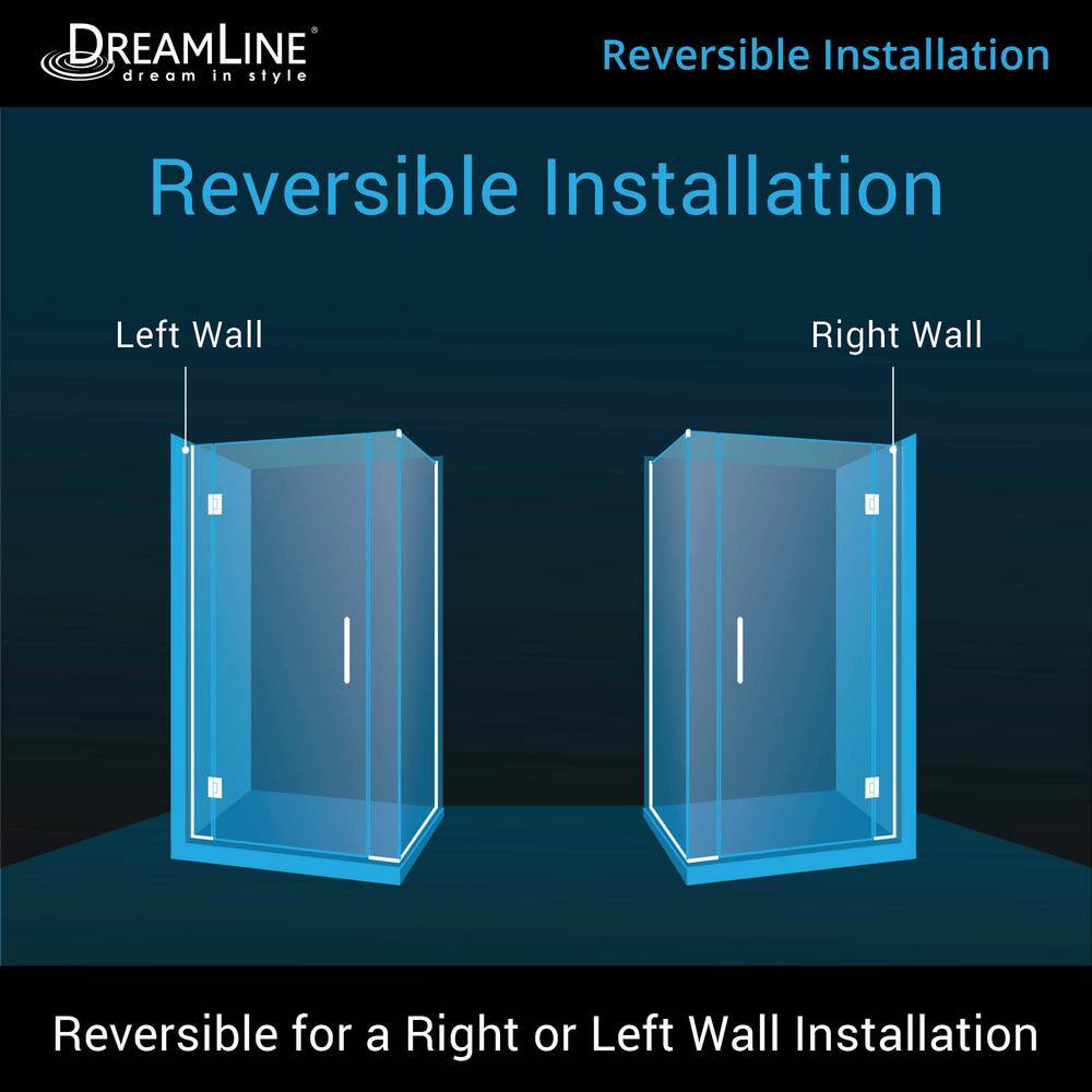 Unidoor-X 40" x 72" Frameless Clear Glass Hinged Shower Enclosure