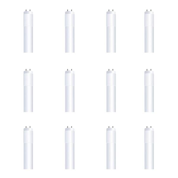 Feit Electric 2 ft. 8-Watt T8 17W/ T12 20W Equivalent Cool White (4100K) G13 Plug and Play Linear LED Tube Light Bulb (12-Pack)