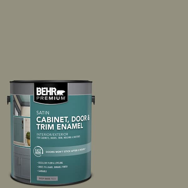 BEHR PREMIUM 1 gal. #N350-5 Muted Sage Satin Enamel Interior/Exterior Cabinet, Door & Trim Paint