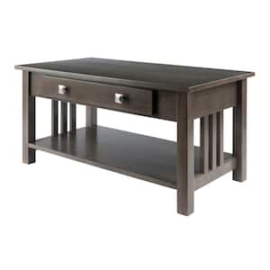 Stafford Oyster Gray Finish Rectangular Coffee Table