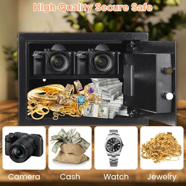 Fireproof Waterproof Steel Digital Security Cabinet with Electronic Keypad, Removable Shelf