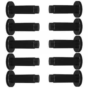 DSIX 3-3/16 in. L, 7/8 in. Dia Graphite Black Stainless Steel Round Wall Mount Door Stop (10-Pack)