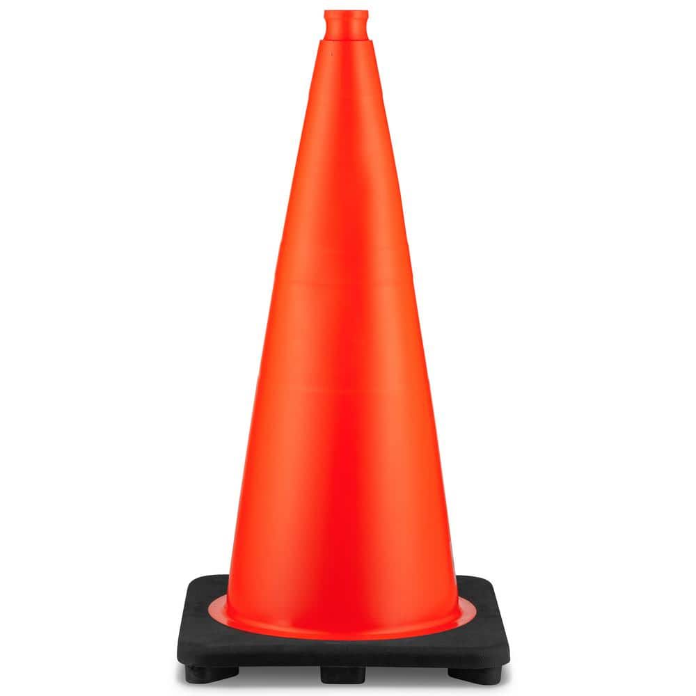 28 in. Orange PVC Non Reflective Traffic Safety Cone
