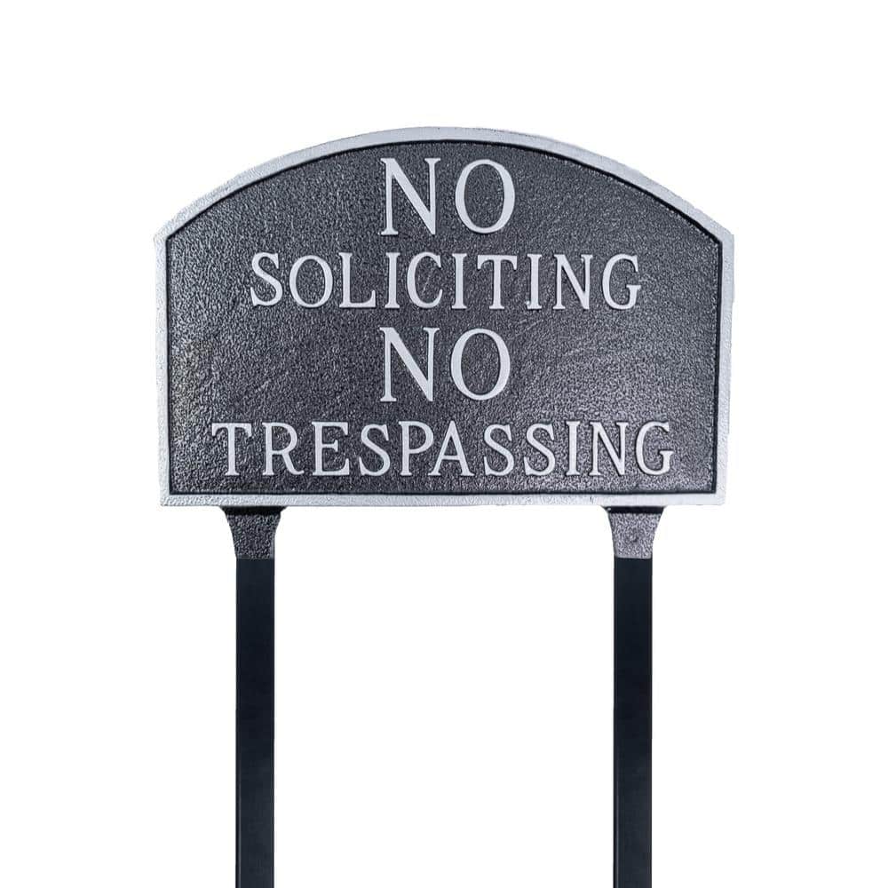 No Soliciting, No Trespassing Arch Large Statement Plaque with 23 in. Lawn Stakes - Swedish Iron price history on PriceWatchPro
