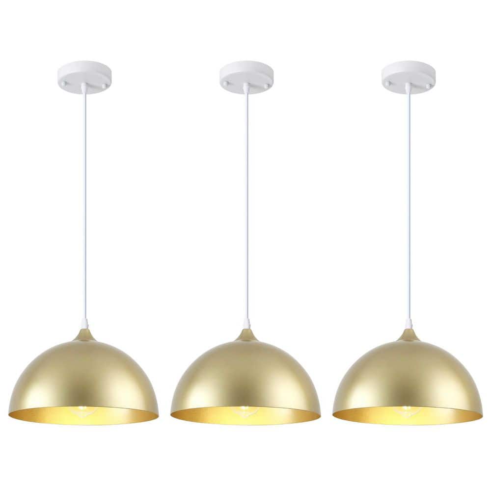 19.69 In. 3-Pack 1-Light Farmhouse Gold Dome Pendant Light Dimmable Hanging Lamp for Kitchen Island Hallway price history on PriceWatchPro