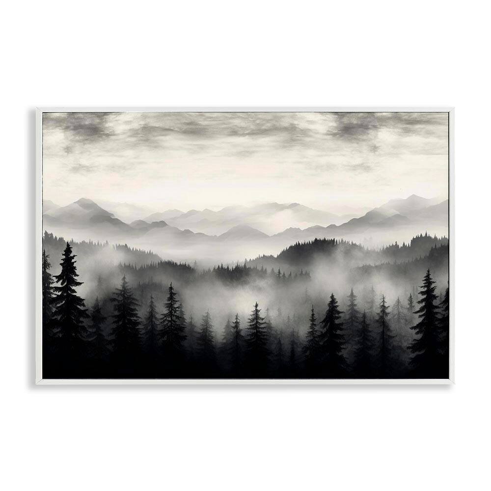 Black and White Gradient Mountains by LSR Design Studio White Framed Nature Giclee Art Print 16 in. x 24 in. price history on PriceWatchPro