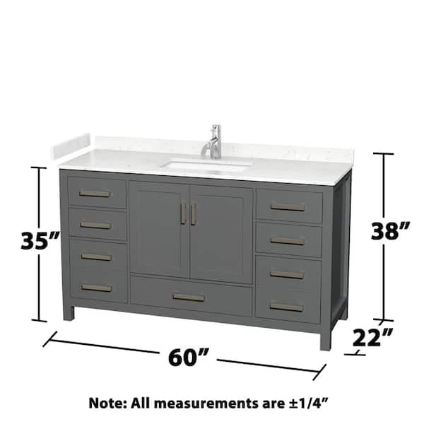 Wyndham Collection Sheffield 60-in Dark Gray Bathroom Vanity Cabinet Wyndham Collection Sheffield 60-in Dark Gray Bathroom Vanity Cabinet