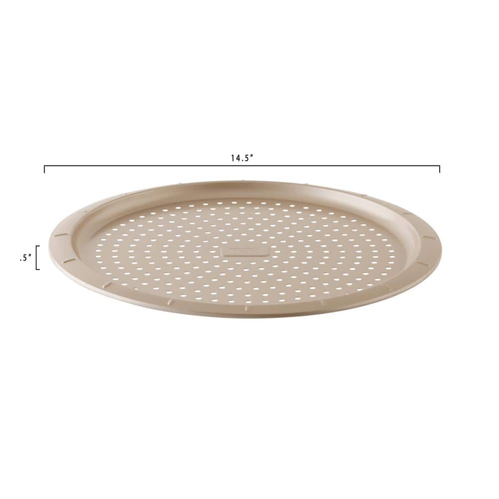 BergHOFF 12.5" Brass Non-stick Carbon Steel Perforated Pizza Pan