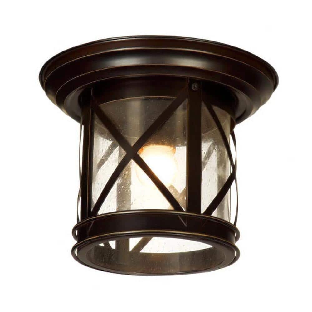 Elli 1-Light Black Otdoor Flush Mount Light