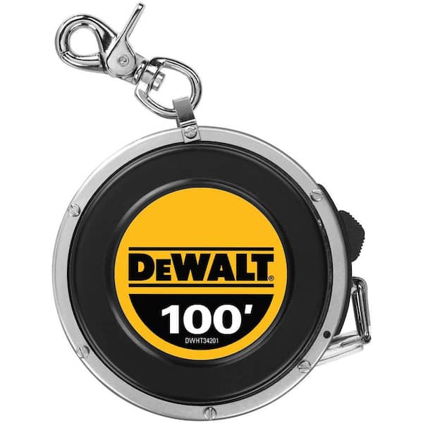 DEWALT 100 ft. Steel Auto-Rewind Long Tape DWHT34201 - The Home Depot