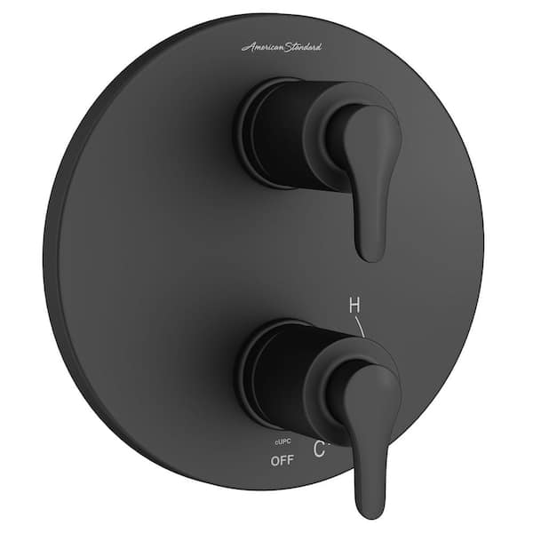 American Standard Studio S 2-Handle Wall Mount Diverter Valve Trim Kit in Matte Black (Valve Not Included)