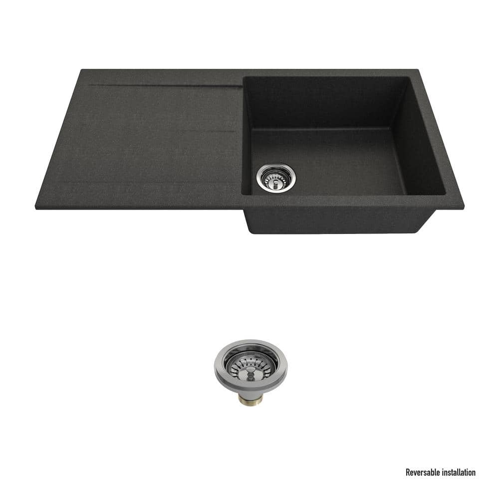 BOCCHI Levanzo Metallic Black Granite Composite 20 in./39 in. Single