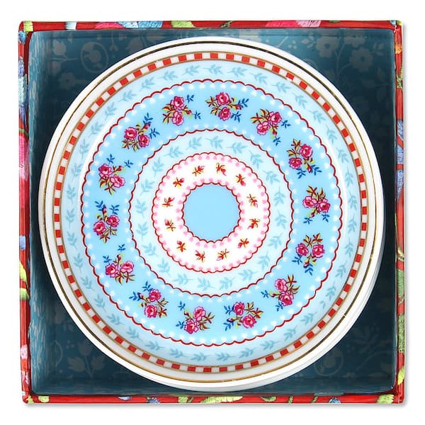 iets Odysseus Voorman Heritage Lace Pip Transitional Blue Porcelain Round Tea Tip 4-Piece Set  51.013.005 - The Home Depot