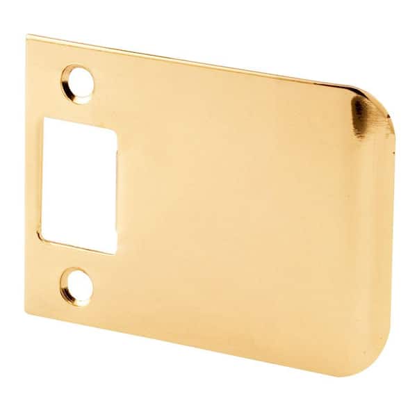 Prime-Line 3 in. Brass Plated Extended Lip Door Strike Plate