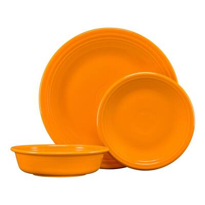 orange dinner set