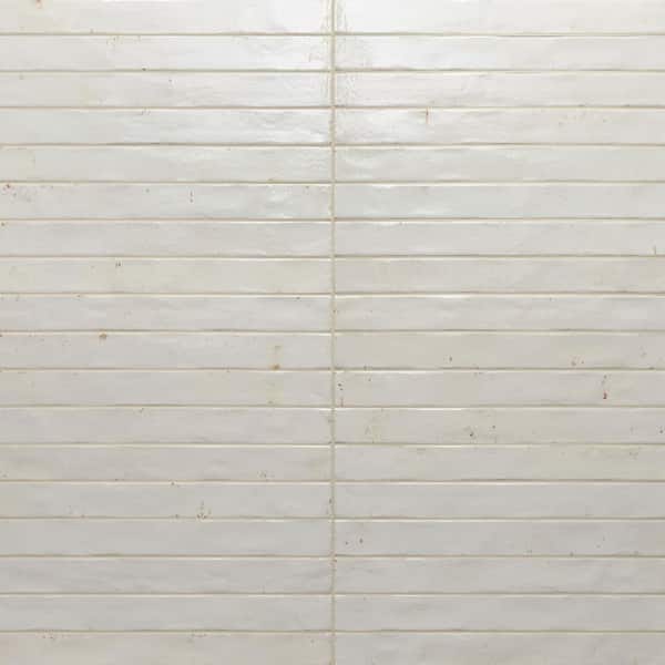 Chroma Rectangle 2 in. x 18 in. White Porcelain Tile (7.42 sq. ft./Case)