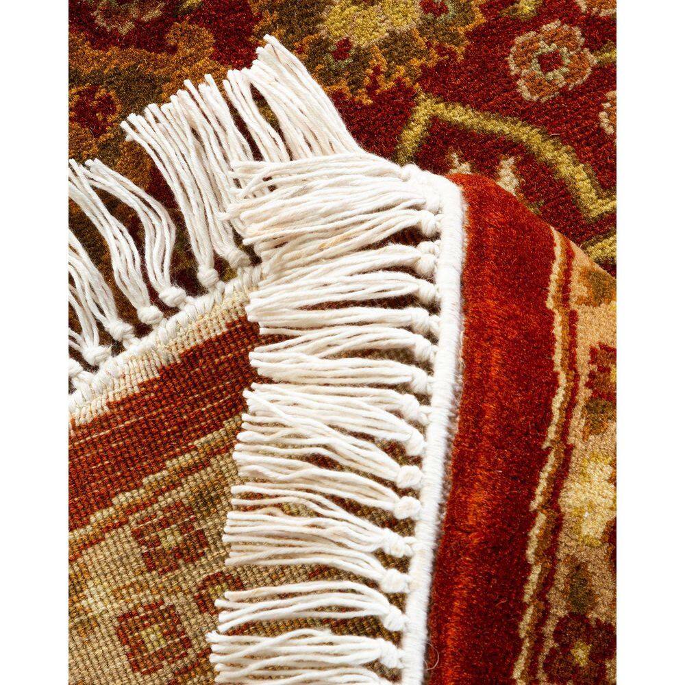 Handmade Red and Orange Wool Oriental 5' x 8' Area Rug