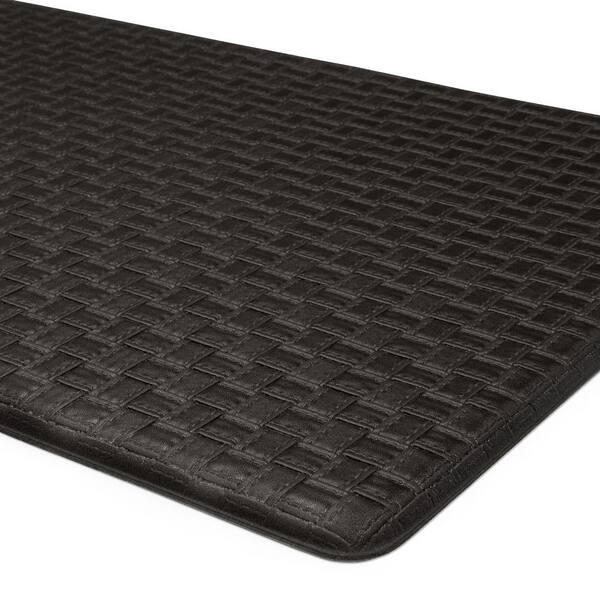 Embossed Black 18 in. x 30 in. Door Mat