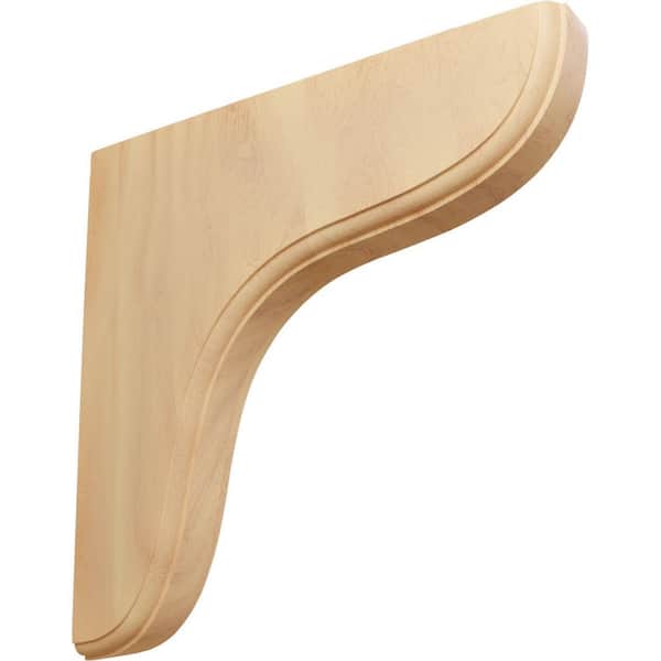Ekena Millwork 1-3/4 in. x 10-1/2 in. x 10-1/2 in. Red Oak Eaton Wood Bracket
