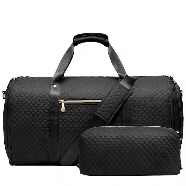 Garment Bag Carry On Convertible Travel Duffel Bag, Convertible with Shoe Pouch and Toiletry Bag, Water Resistant, Black