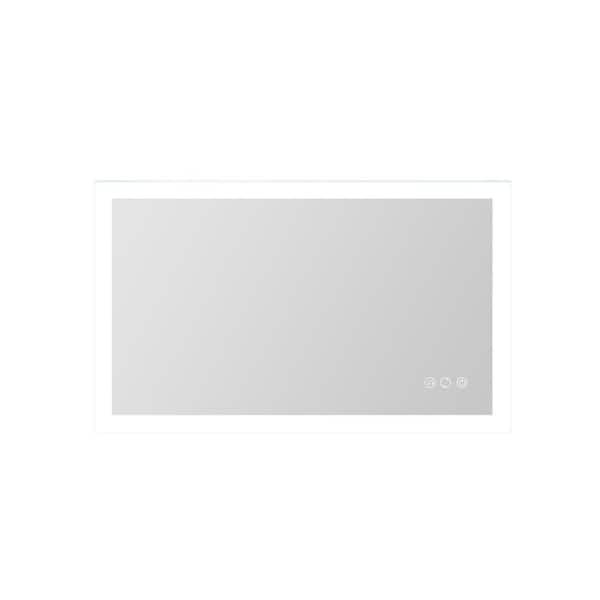 Unbranded 40 in. W x 20 in. H Rectangular Frameless Anti-Fog Wall Bathroom Vanity Mirror in Silver