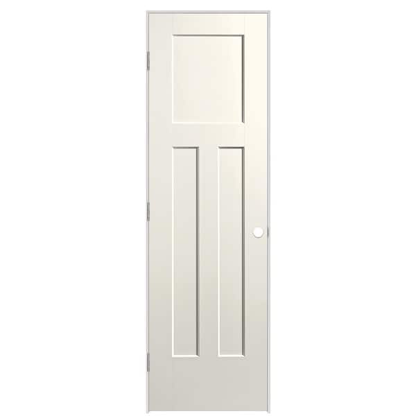 Masonite 24 in. x 80 in. 3-Panel Winslow Right-Hand Hollow Core Ivory Keys Molded Composite Single Prehung Interior Door