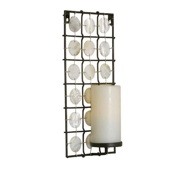 HomeRoots Brown White Metal Candle Tray Single-Pack