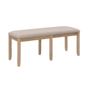 Rodman Gray Wash Backless Dining Bench 19 in. H x 46.38 in. W x 17 in. D